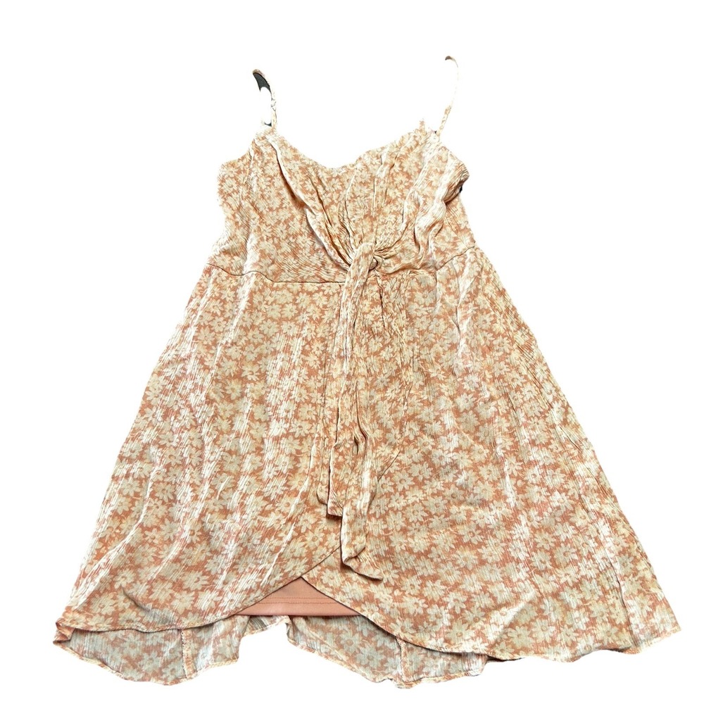 Altar'd State Floral Mini Summer Dress Size S Wrap Front Lined Tied Cottagecore